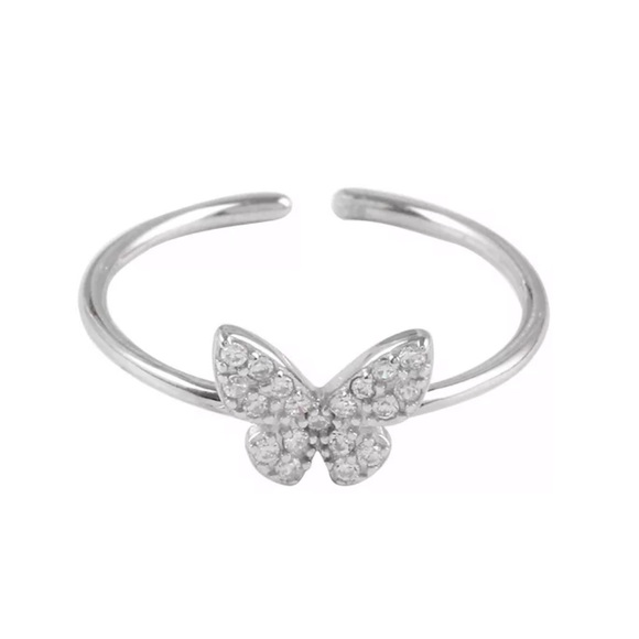 NEW 925 STERLING SILVER BUTTERFLY ADJUSTABLE RING - Picture 4 of 7